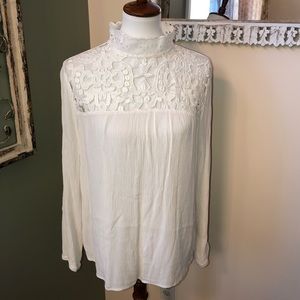 Lace Mock Neck